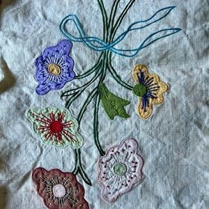 Embroidered cotton tablecloth